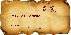 Petelei Bianka névjegykártya
